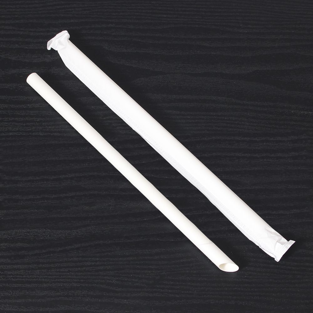 종이빨대 11mmX250mm 사선형 흰색 개별포장 3000개