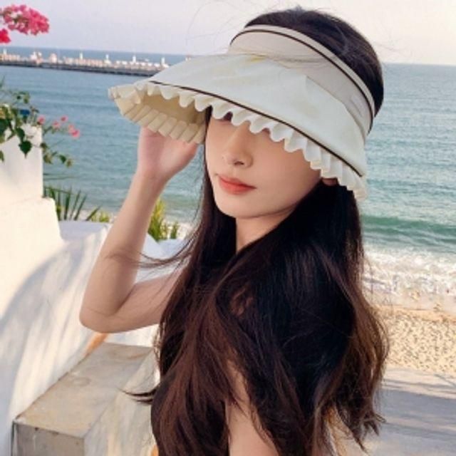 화이트 썬캡 여름모자 그늘 와이드 크로스백