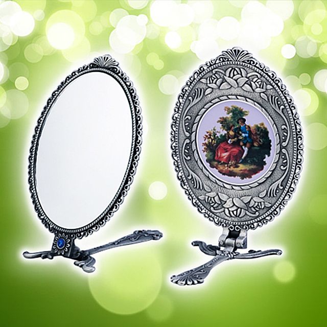 [빠띠라인]주석손거울-10 거울 양면거울 탁상거울 탁상양면거울 미니거울 손거울