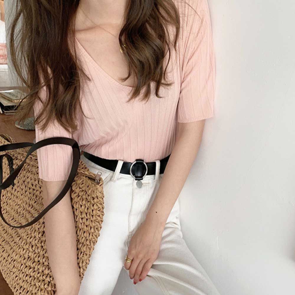 데일리룩 셀러허브 티셔츠 여름 여성 골지티 니