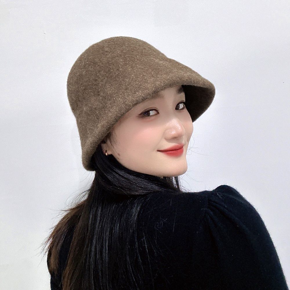 울 벙거지 브라운 버킷햇 디아나