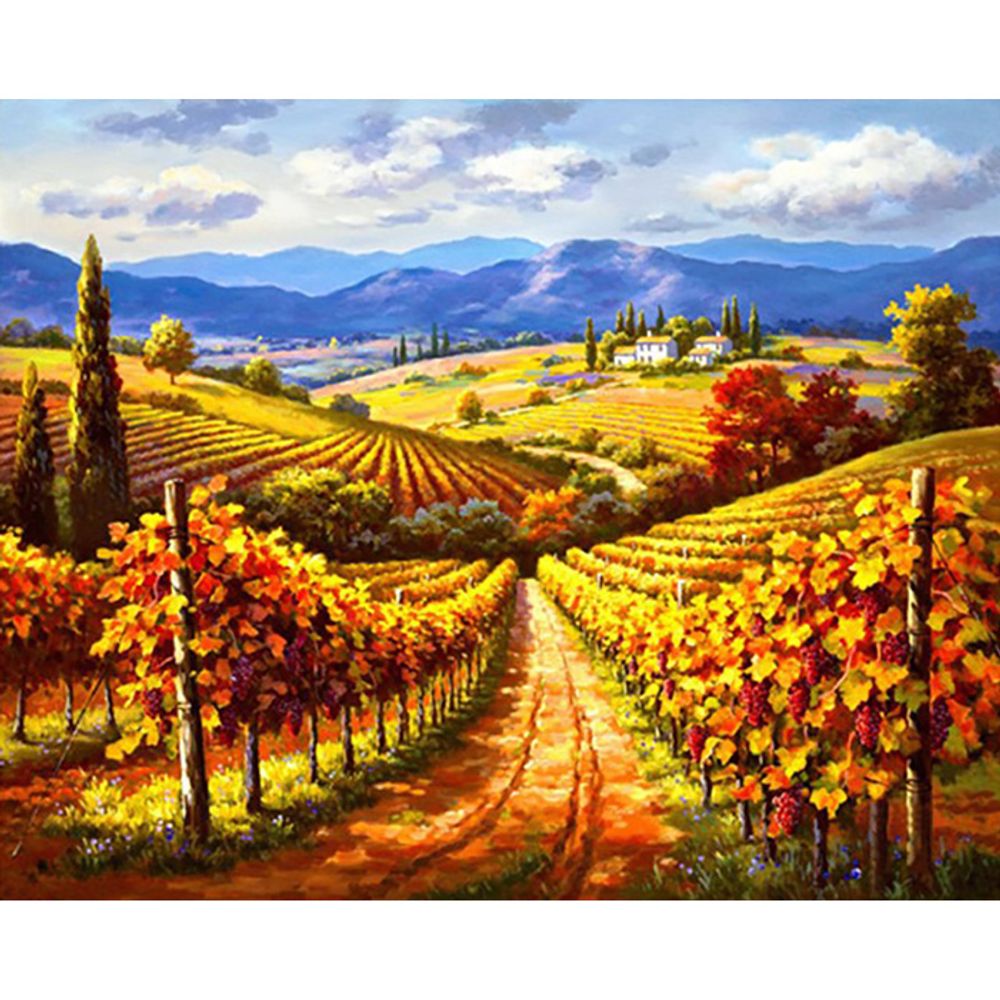 포도원 풍경 (패브릭형) 보석십자수 40x60