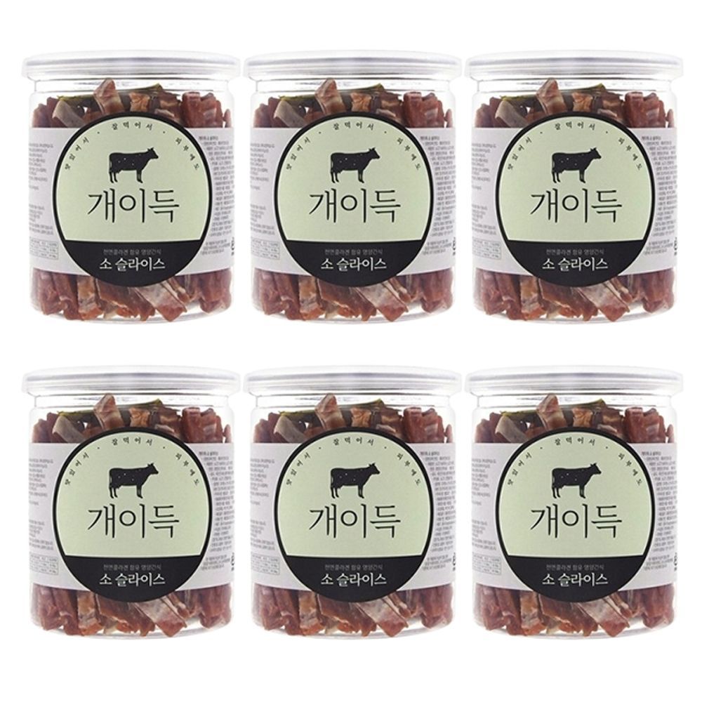 강아지 200g 소슬라이스 일상 6P 반려견 육포 훈련 간