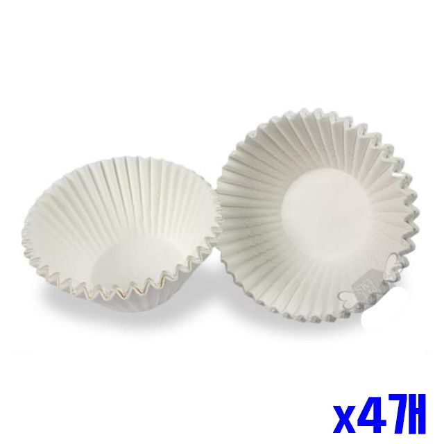 베이킹용 대 베이킹컵 베이킹용품 x4개 머핀컵 화이트