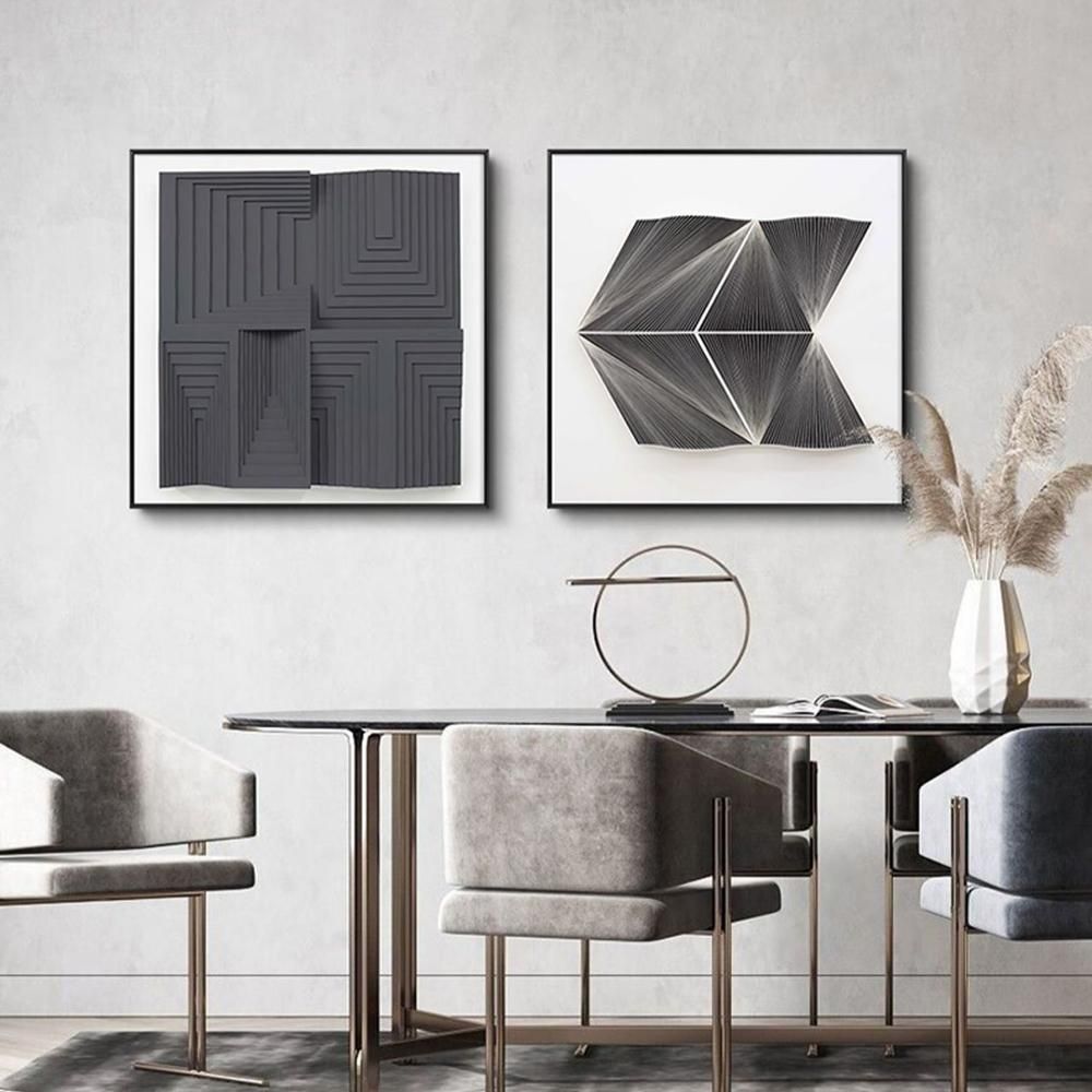 모던 아트 3D 텍스처 아트 프레임 60x60cm