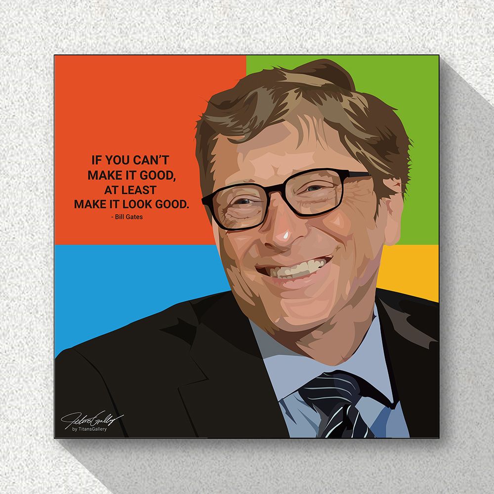 (타이탄갤러리)빌 게이츠 명언 인테리어액자(25x25cm)