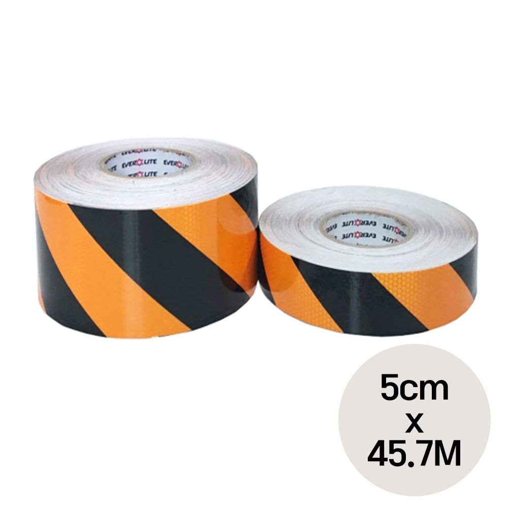 사선 벌집 반사 테이프 황색검은색 5cm x 45.7M 1롤
