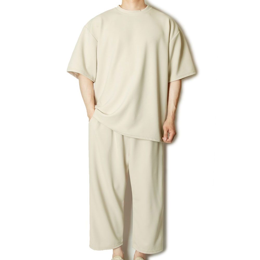 남성 무지 라운드 트레이닝 상하세트 데일리룩