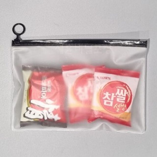 PVC 반투명 검정링고리 지퍼백(100장)26.5x18cm