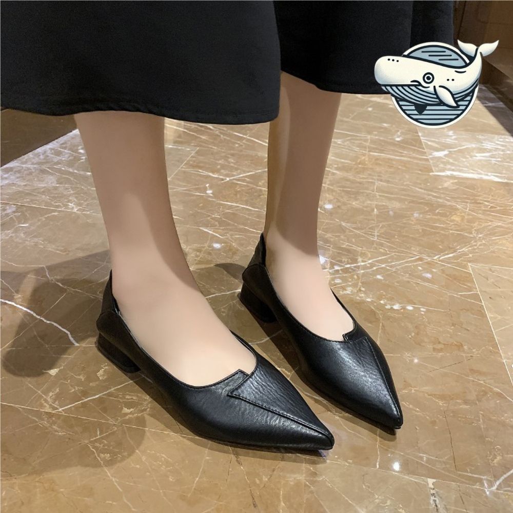 여성 스틸레토 블로퍼 3cm 편안한 플랫구두