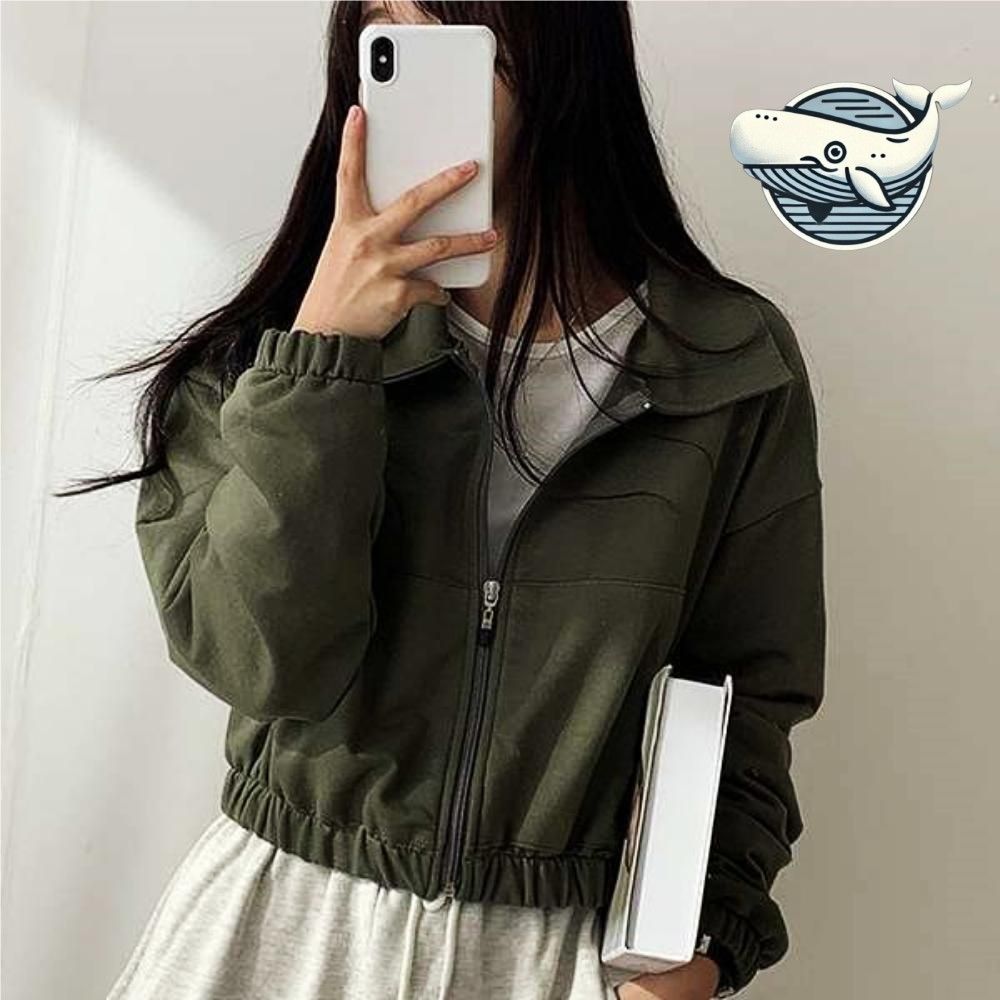 여성 캐주얼 봄 크롭 자켓 마감처리 데일리