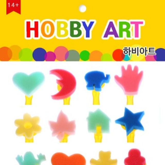 (하비아트) 스펀지 손잡이 모양찍기 20봉