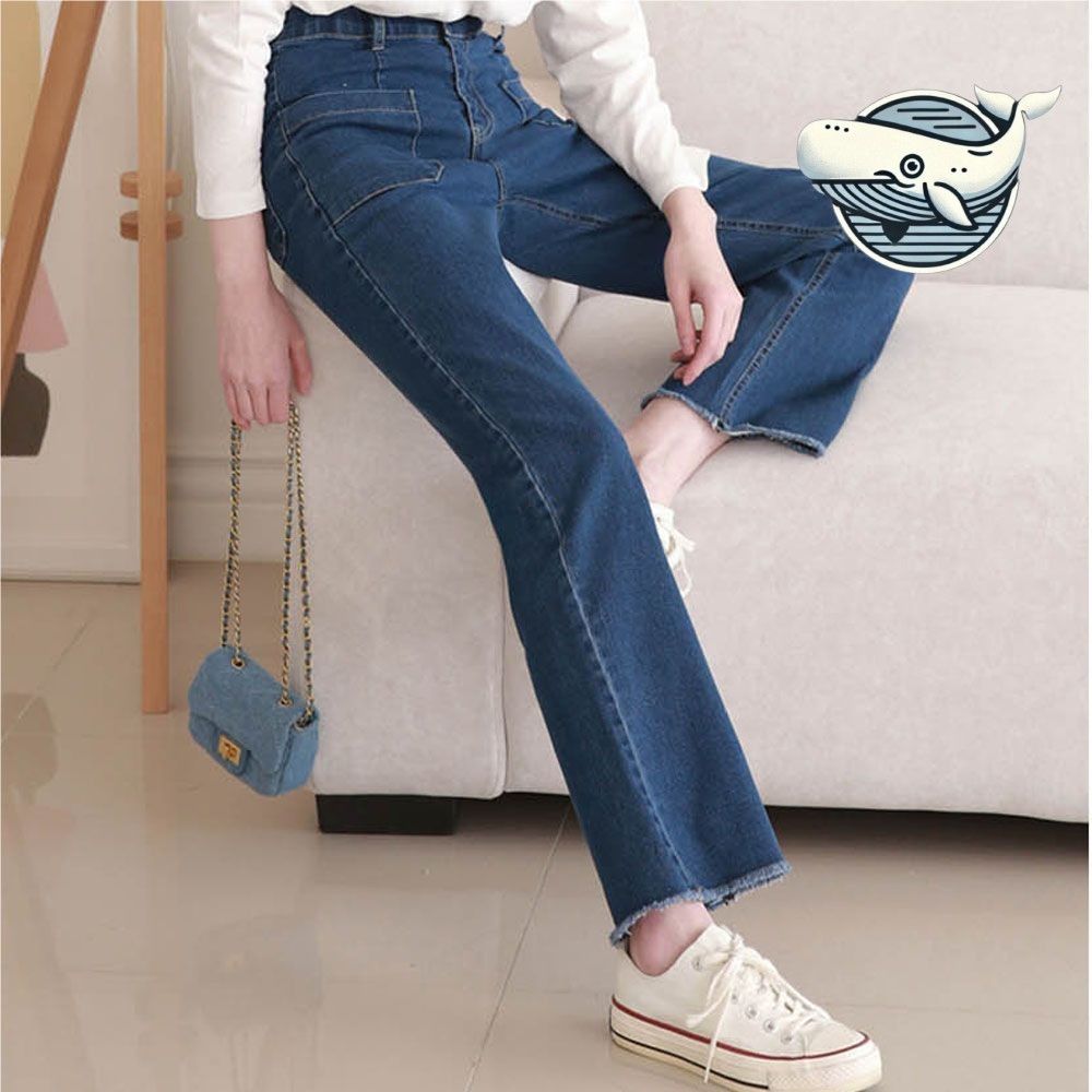 편안한 스판 캐주얼 진팬츠 데일리핏 진청색