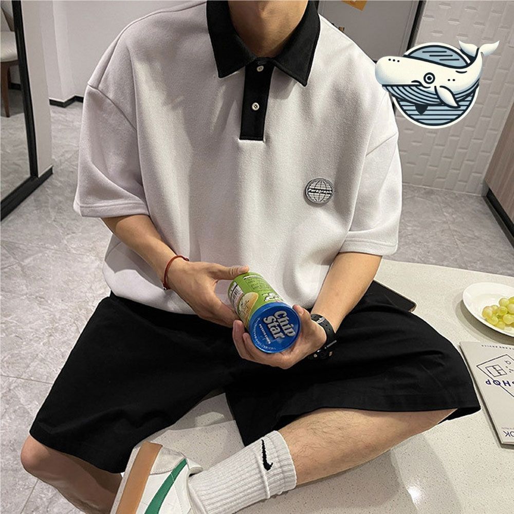 스트릿 감성 투톤 카라 오버핏 티셔츠 여름