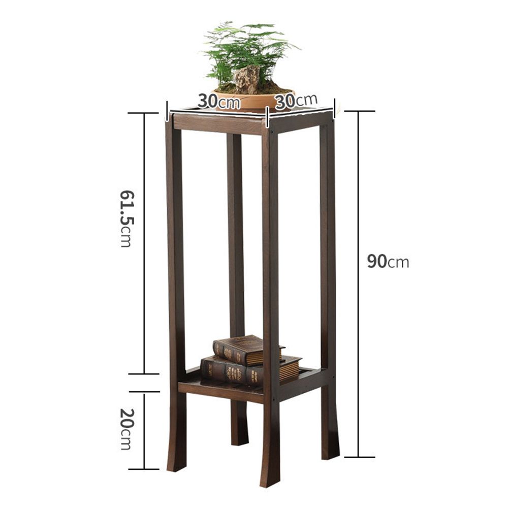 화분 원목 90cm 2단 월넛 사각 진열대