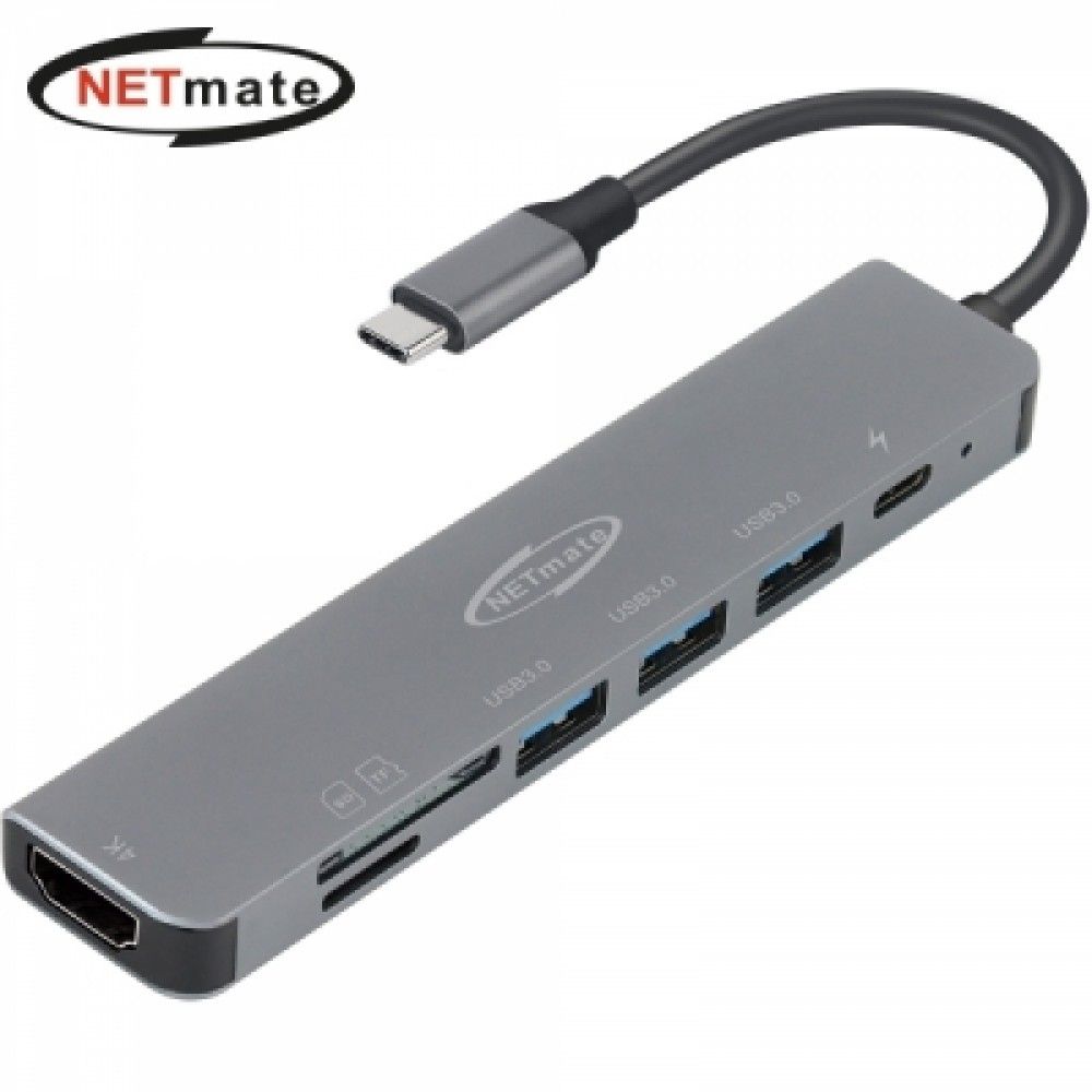 넷메이트 NMJSTCM01 USB3.0 Type C 3포트 7 in 1 멀티