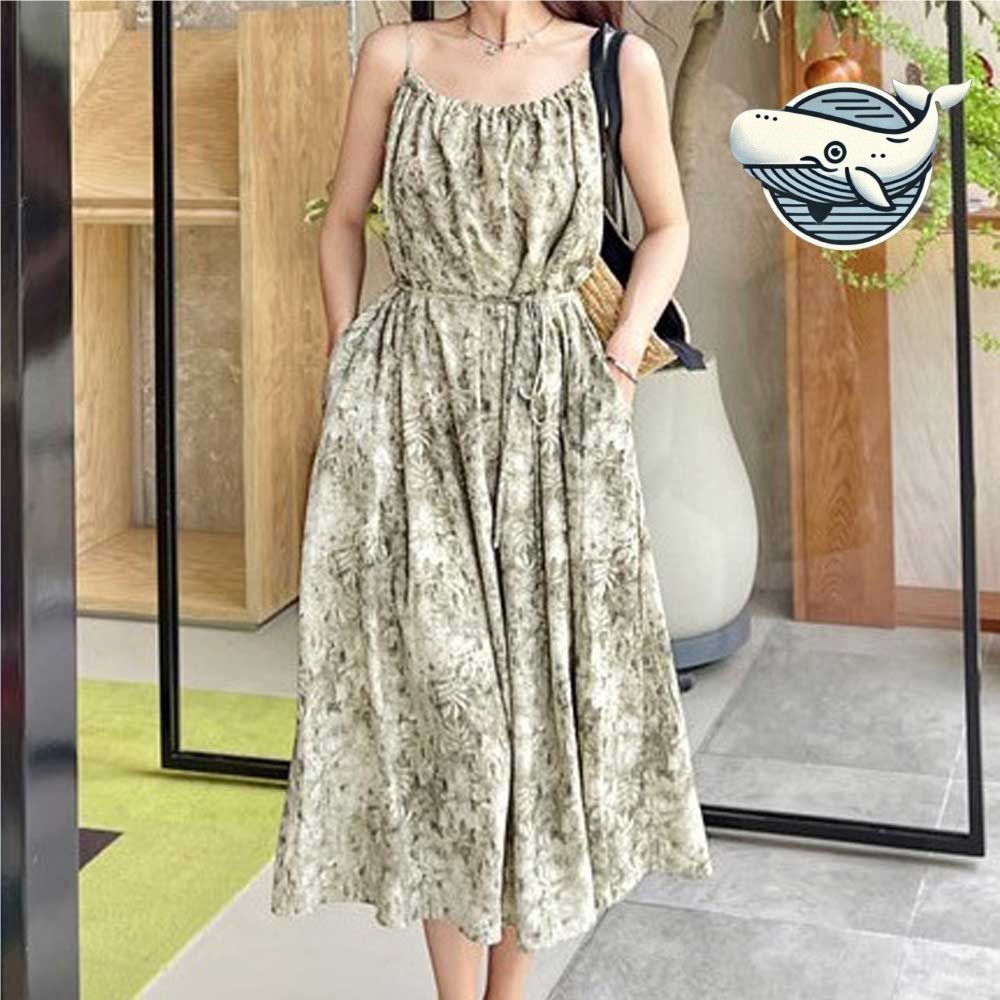 여름 편안 나풀 원피스 허리조절 간편한 스트랩