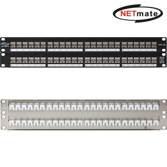 Netmate CAT.5E STP 48포트 랙타입 키스톤잭 판넬(2U)