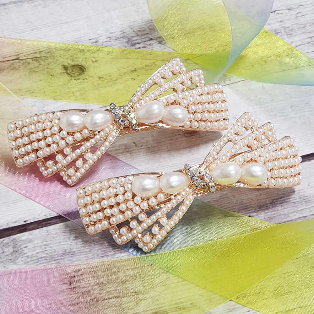 고정핀 진주 머리핀 바레트 자동핀 헤어핀 사각리본 포인트핀