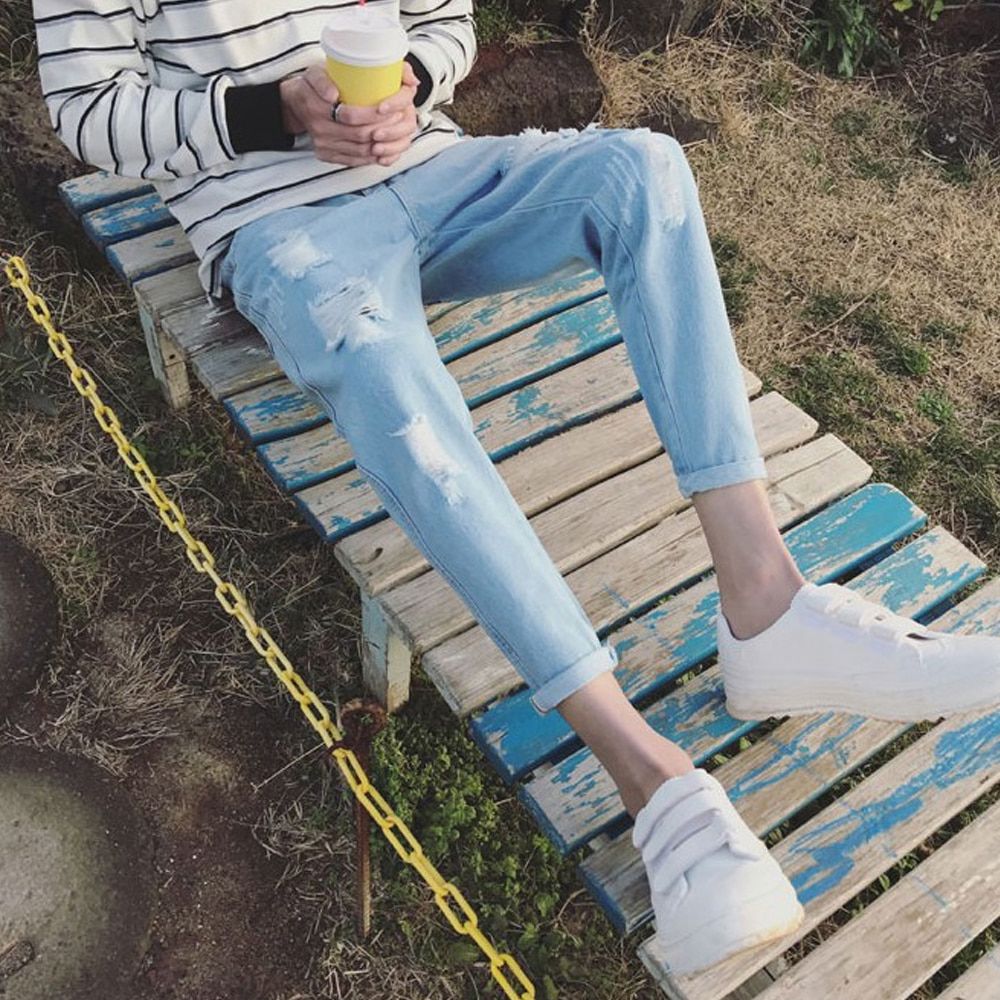 교복몰 UP 데미지 팬츠 찢어진청바지 찢청 청바지