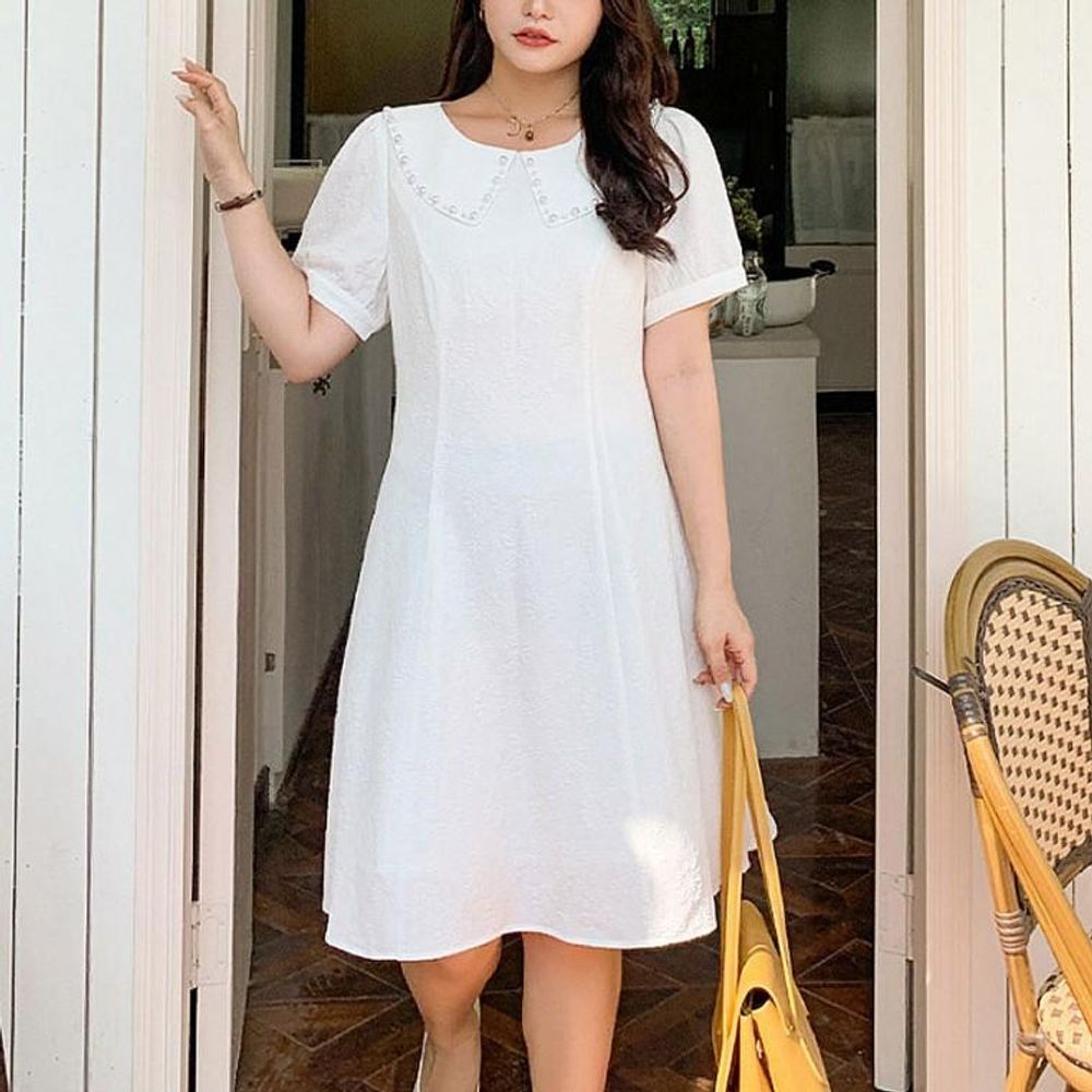 진주 데일리 하객룩 셀프웨딩 여성 원피스 여름