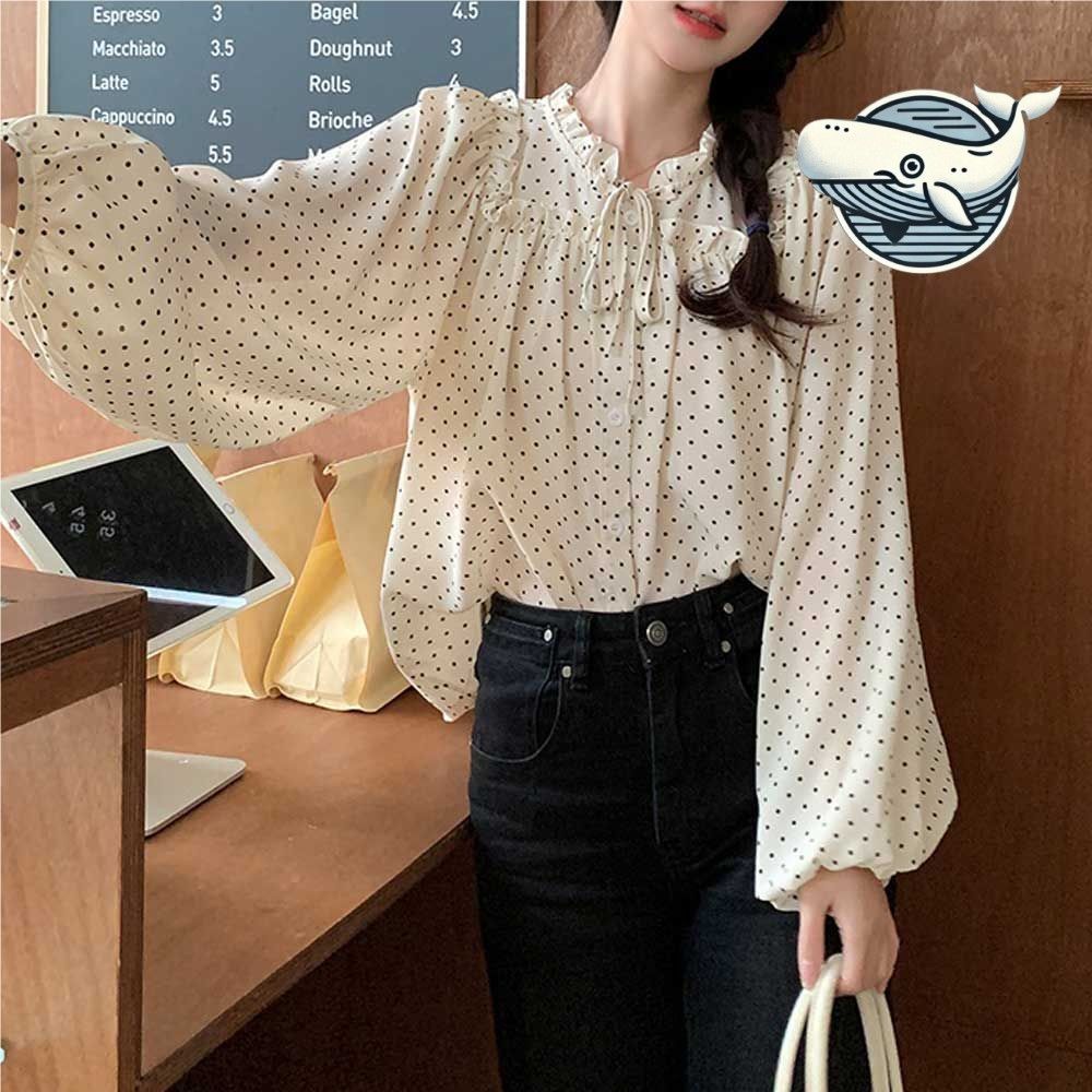 여리여리 확실한 넓은소매 프릴 블라우스 시원한