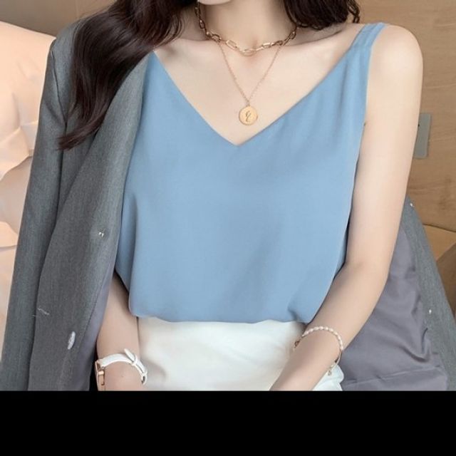 민소매 슬리브리스 브이넥 기본