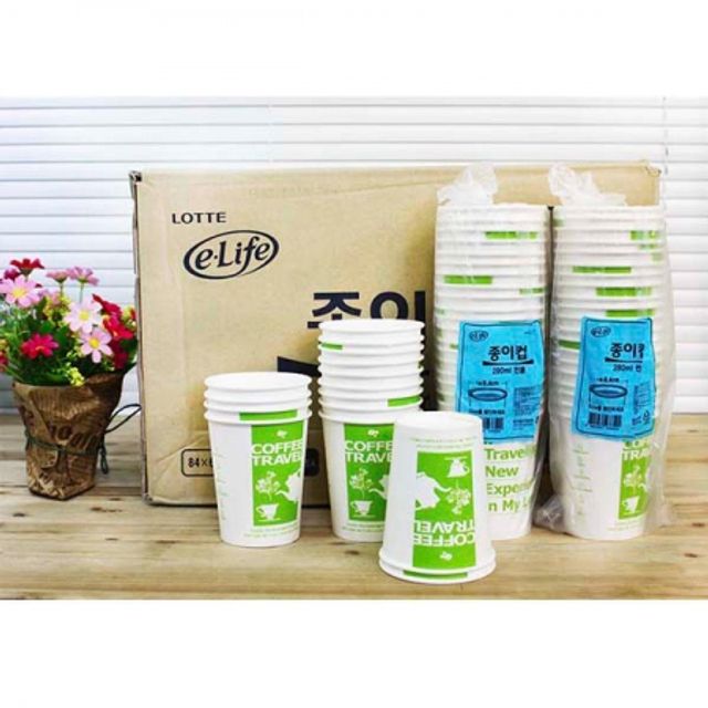 BOX 롯데 테이크아웃 종이컵 (280ml) 500P