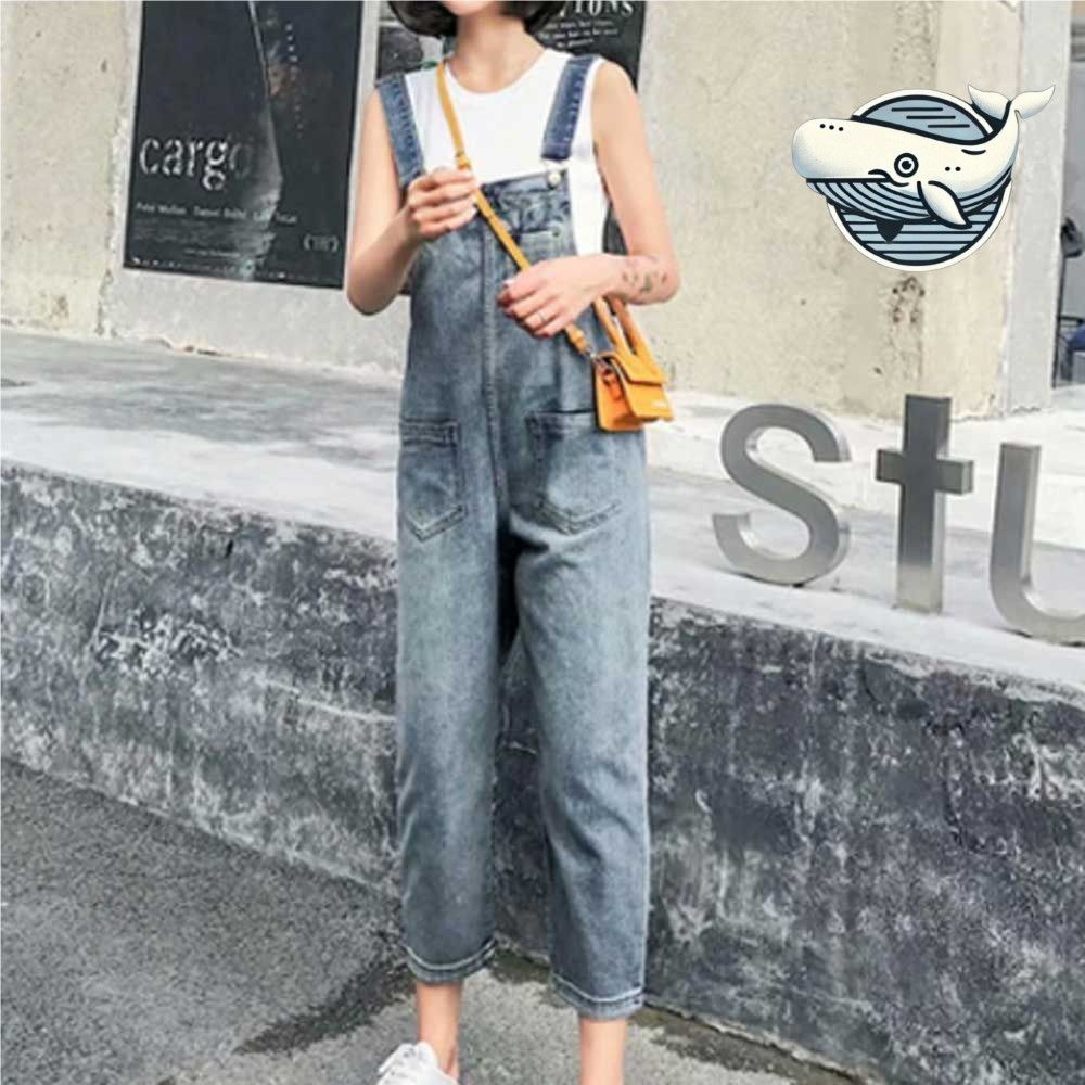 캐주얼 스타일 데님 멜빵팬츠 조절 가능한 어깨