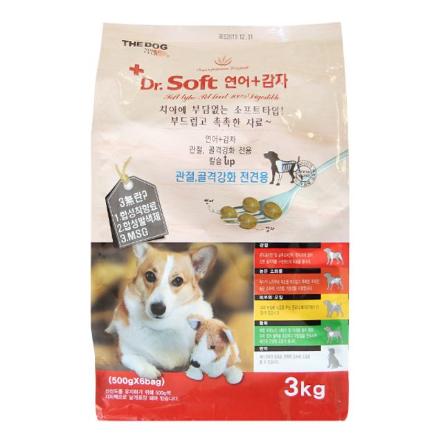 강아지 관전 골격강화 소프트 사료 연어 감자 3kg
