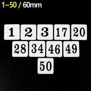 아이티알,NE 사각 아크릴 숫자 번호판 (1~50번) 60X60mm 낱개 5개