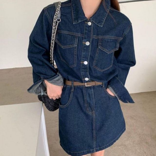 여성 패션 데님 기본 짧은 데이 기장 스타일 청 스커