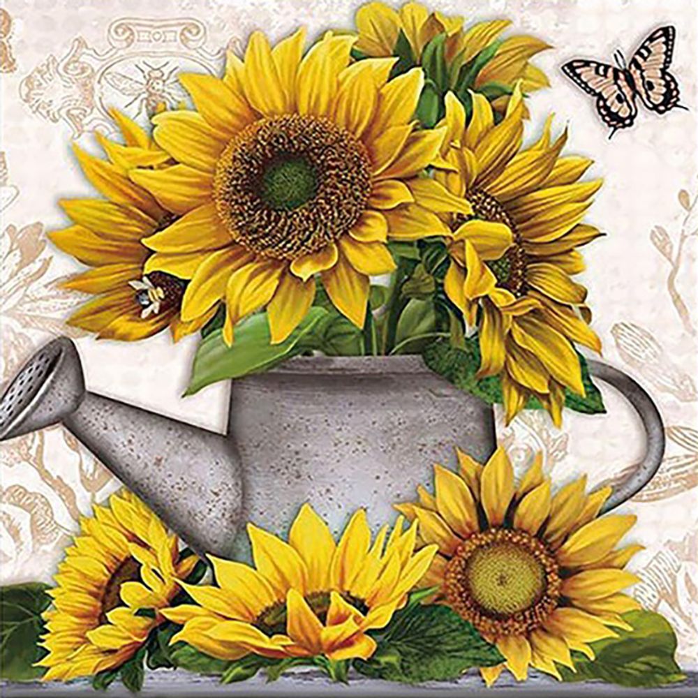 재물 해바라기 2 (패브릭) 보석십자수 40x40