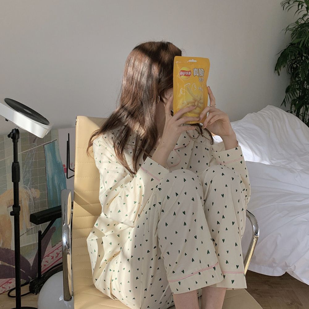여성 여자잠옷 여성잠옷 커플 하트잠옷 여자 파