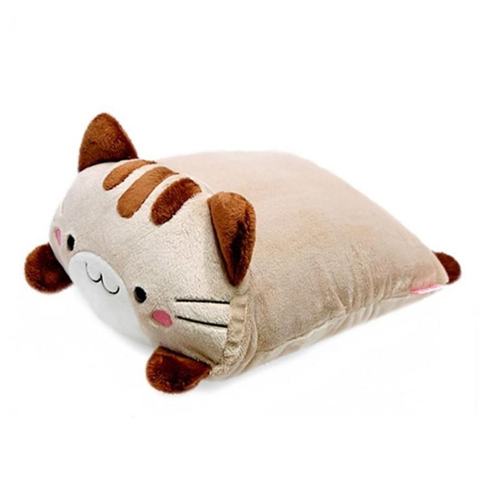미네코사각쿠션 브라운 특대 특 고양이 쿠션 완구 봉