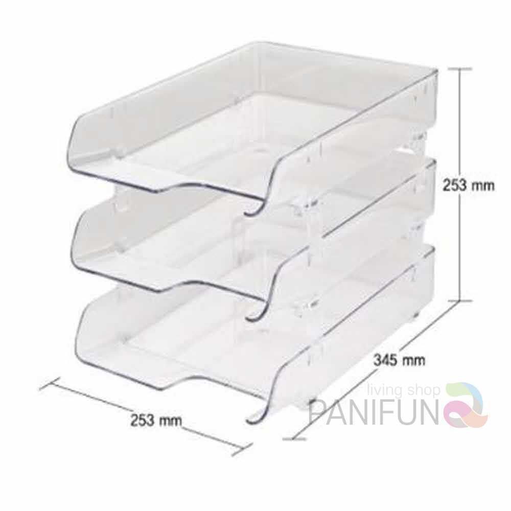 투명 3단 서류받침 서류정리트레이 서류받침3단 3단서