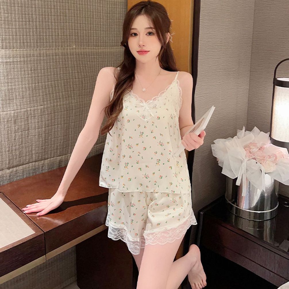 느낌 여성 잠옷 나시 부드러운 셋트 잠옷세트