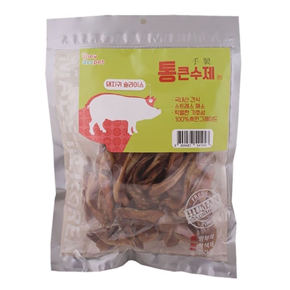 강아지 반려동물 고양이 일상 돼지 귀 슬라이스 400g