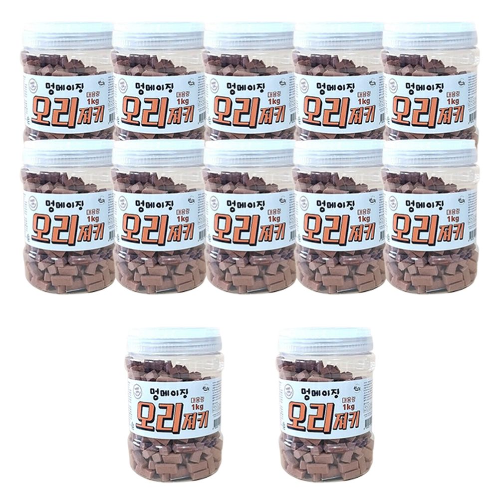 강아지 멍메이징 오리져키 1kg 12P 세트 반려견 간식