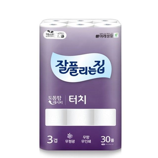 쿨샵 잘풀리는집 롤화장지 도톰한 터치 3겹 무향 30롤