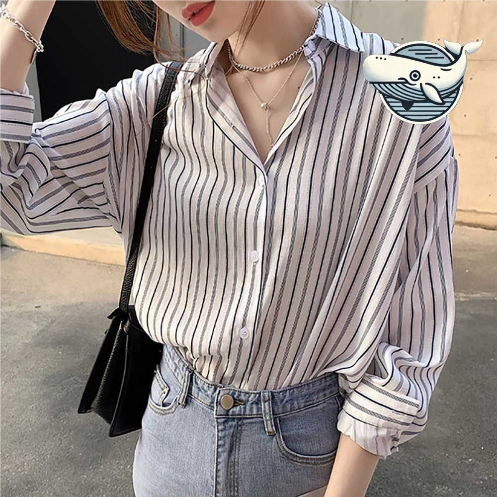 봄가을 루즈핏 스트라이프 셔츠 오피스 데일리