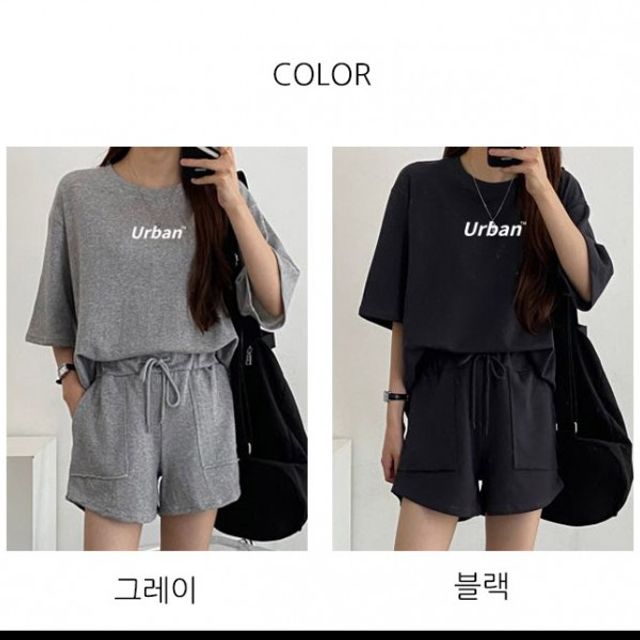 여자반팔세트 여성 홈웨어 기본 캐주얼 데이 트레이닝