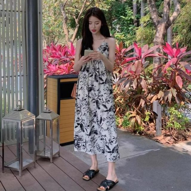 예쁜 플라워 수묵화 기본 패턴 데이 앞리본 여름 여성