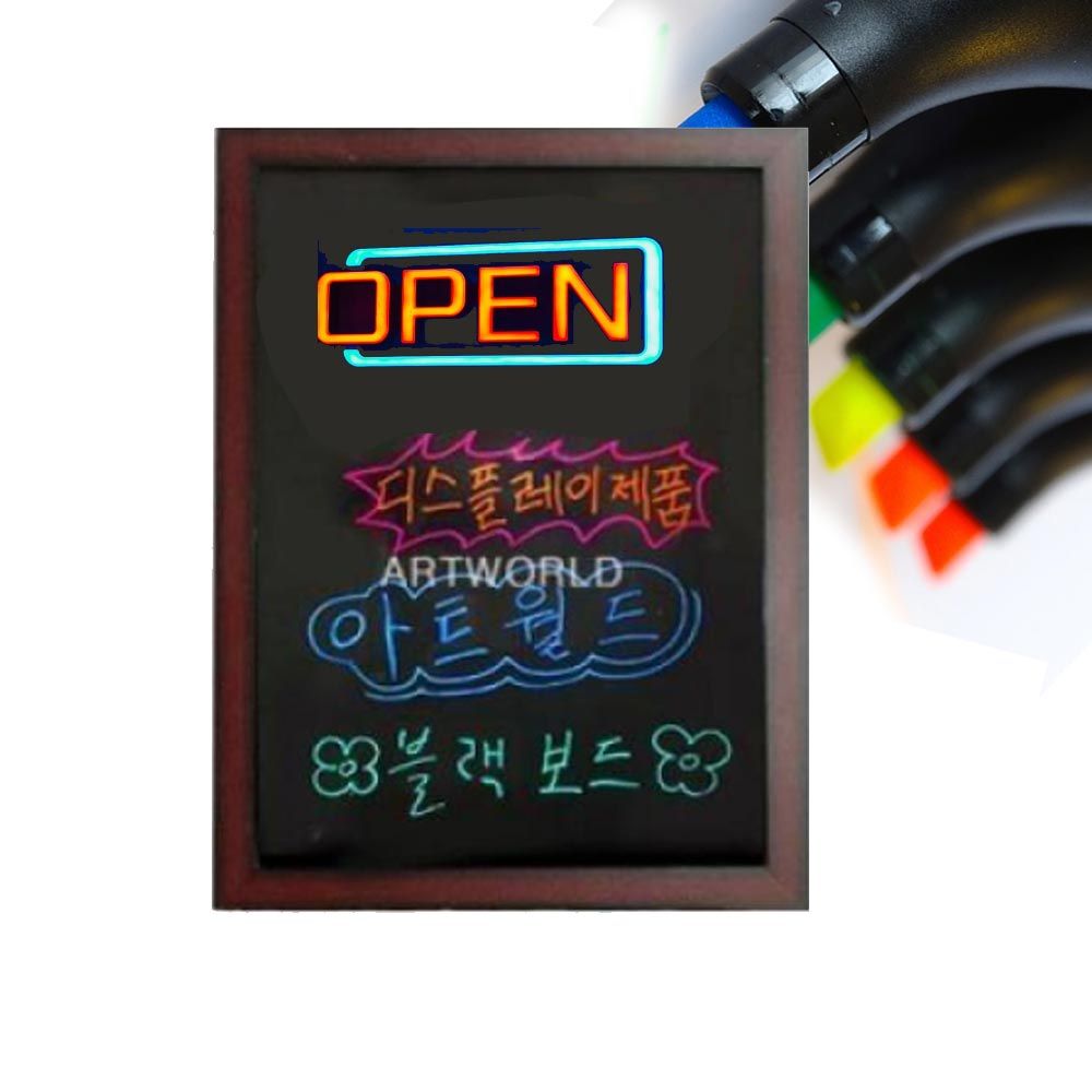 매장 벽 메뉴판 블랙보드 형광펜 증정 칠판 90-60