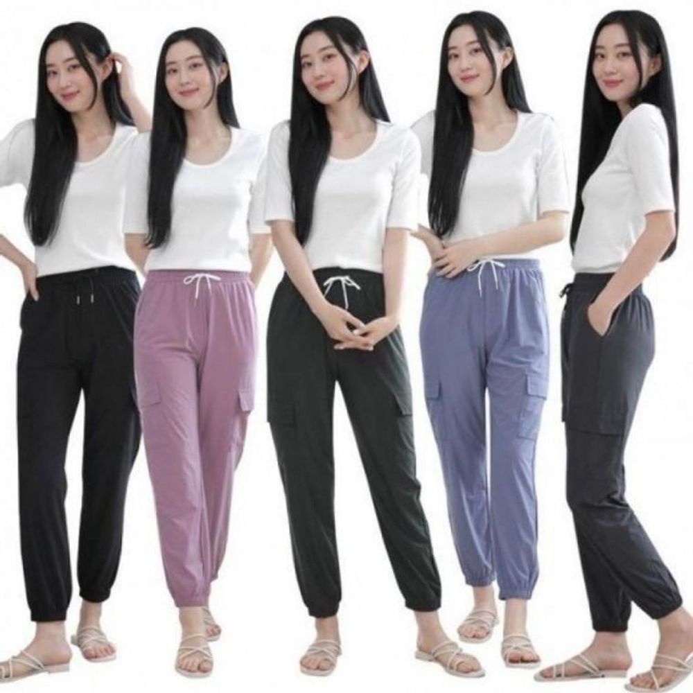 아이스 여자 데일리 조거 카고 클래식 팬츠 건빵 밴딩