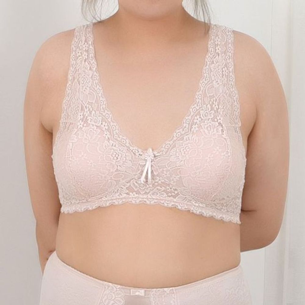 빅사이즈 노와이어 빅 브래지어 캡 푸쉬업 왕뽕