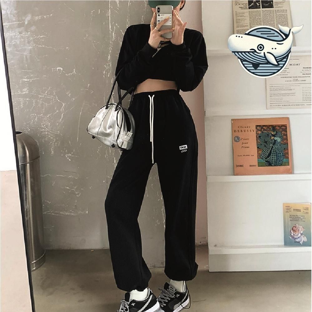 캐주얼 스타일 와이드팬츠 편안한 트레이닝웨어