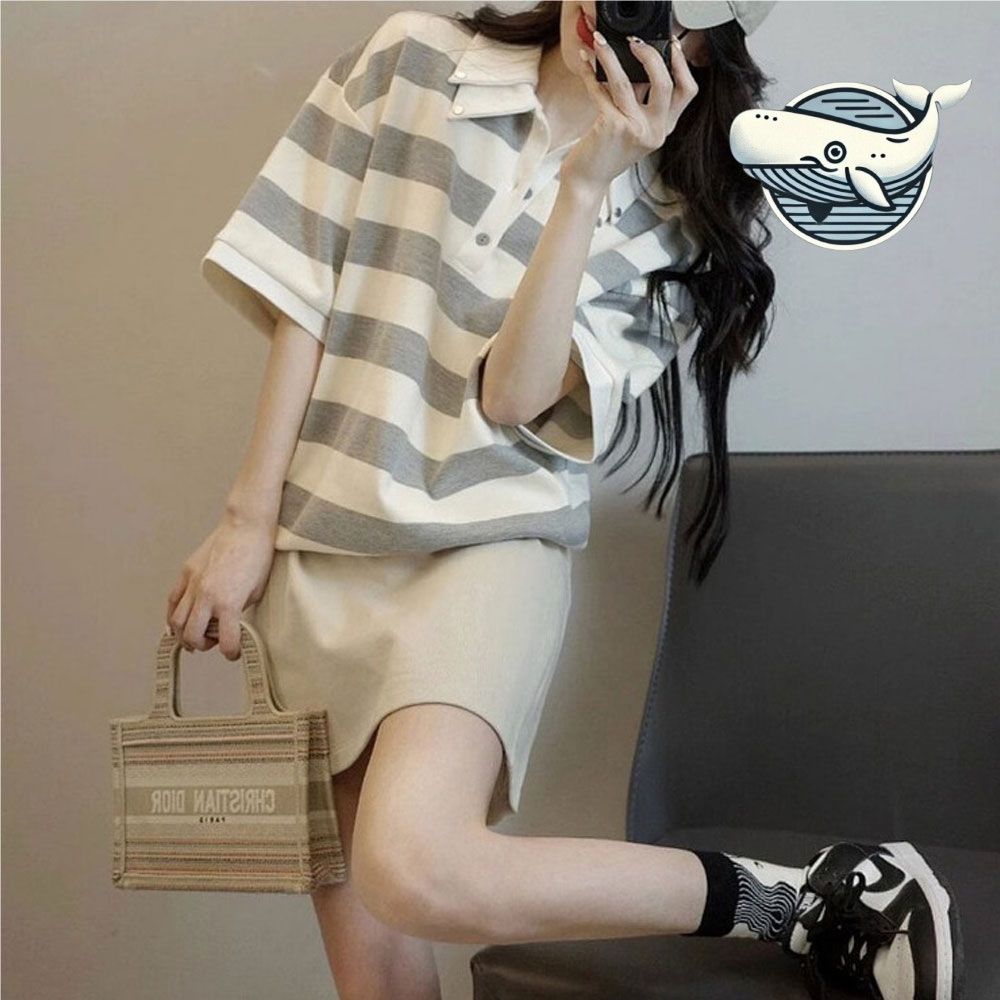편안한 스트라이프 반팔티셔츠 여름 데일리