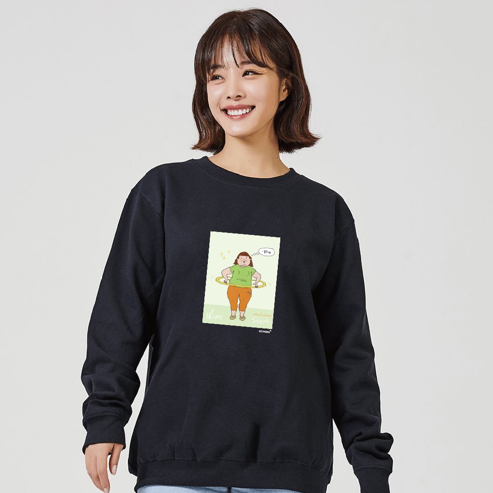 키밍 다이 어트 시작 운동맨투맨 재밌는맨투맨 후그
