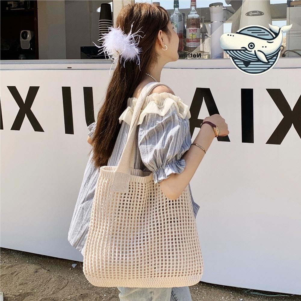 필수 쇼퍼백 그물디자인 수납백 캐주얼 가방